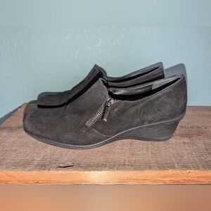 Aquatalia Black Suede‎ Wedge Shoes